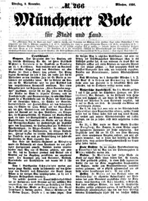 Münchener Bote für Stadt und Land Dienstag 9. November 1858