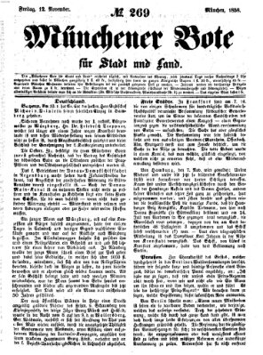 Münchener Bote für Stadt und Land Freitag 12. November 1858