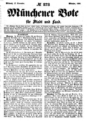 Münchener Bote für Stadt und Land Mittwoch 17. November 1858