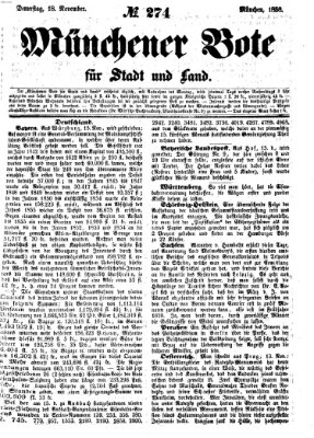 Münchener Bote für Stadt und Land Donnerstag 18. November 1858