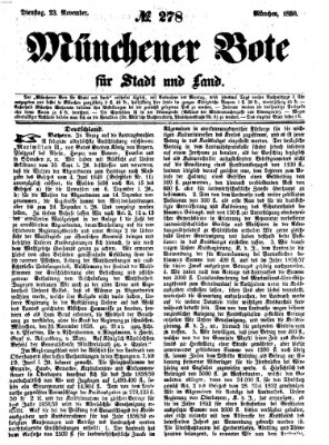 Münchener Bote für Stadt und Land Dienstag 23. November 1858