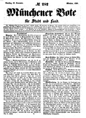 Münchener Bote für Stadt und Land Samstag 27. November 1858