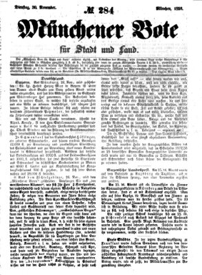 Münchener Bote für Stadt und Land Dienstag 30. November 1858