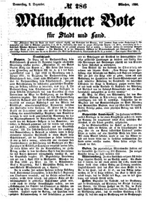 Münchener Bote für Stadt und Land Donnerstag 2. Dezember 1858