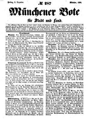 Münchener Bote für Stadt und Land Freitag 3. Dezember 1858