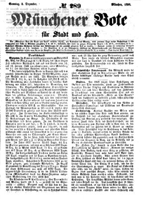 Münchener Bote für Stadt und Land Sonntag 5. Dezember 1858