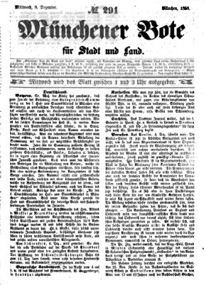 Münchener Bote für Stadt und Land Mittwoch 8. Dezember 1858