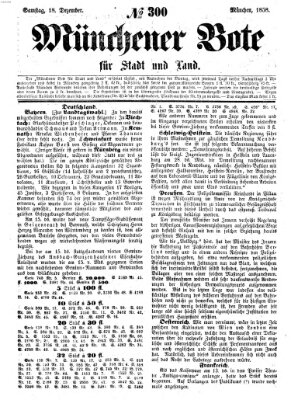 Münchener Bote für Stadt und Land Samstag 18. Dezember 1858