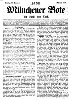 Münchener Bote für Stadt und Land Sonntag 19. Dezember 1858