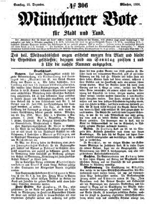 Münchener Bote für Stadt und Land Samstag 25. Dezember 1858