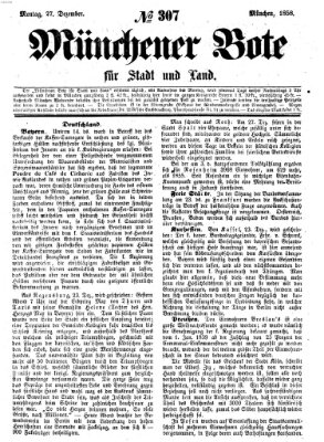 Münchener Bote für Stadt und Land Montag 27. Dezember 1858