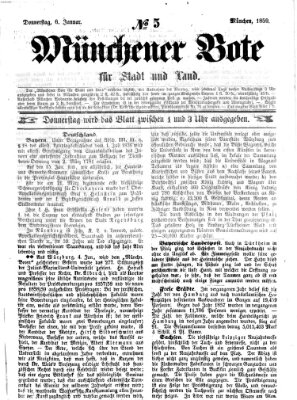 Münchener Bote für Stadt und Land Donnerstag 6. Januar 1859