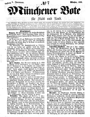 Münchener Bote für Stadt und Land Samstag 8. Januar 1859