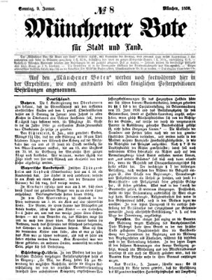 Münchener Bote für Stadt und Land Sonntag 9. Januar 1859