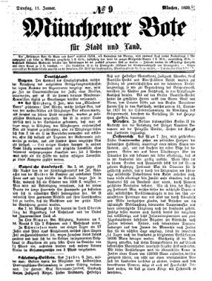 Münchener Bote für Stadt und Land Dienstag 11. Januar 1859