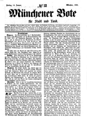 Münchener Bote für Stadt und Land Freitag 14. Januar 1859