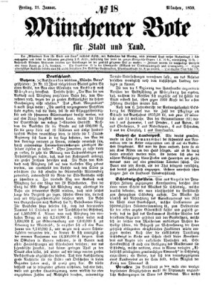 Münchener Bote für Stadt und Land Freitag 21. Januar 1859