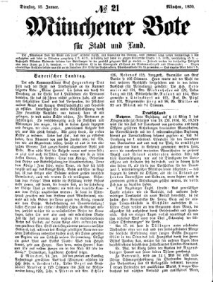 Münchener Bote für Stadt und Land Dienstag 25. Januar 1859