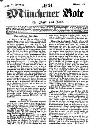 Münchener Bote für Stadt und Land Freitag 28. Januar 1859