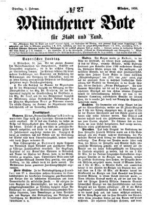 Münchener Bote für Stadt und Land Dienstag 1. Februar 1859