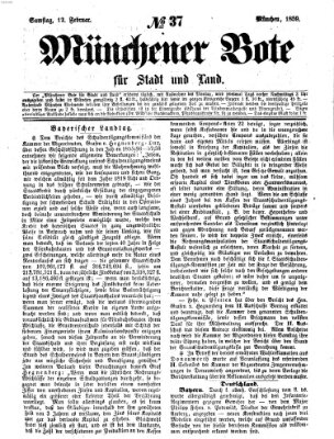 Münchener Bote für Stadt und Land Samstag 12. Februar 1859