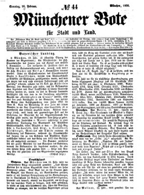 Münchener Bote für Stadt und Land Sonntag 20. Februar 1859