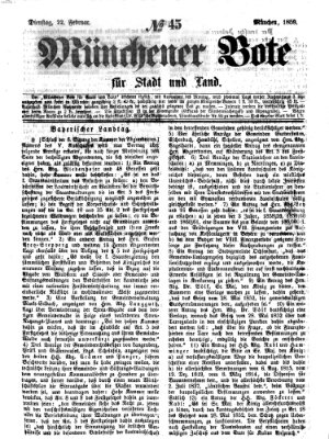 Münchener Bote für Stadt und Land Dienstag 22. Februar 1859