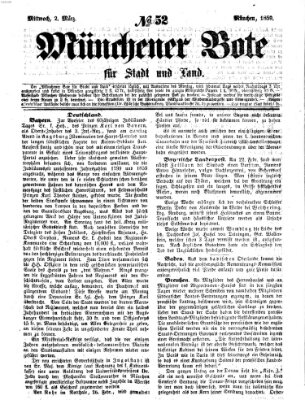 Münchener Bote für Stadt und Land Mittwoch 2. März 1859