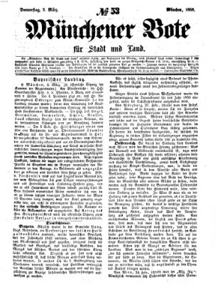 Münchener Bote für Stadt und Land Donnerstag 3. März 1859