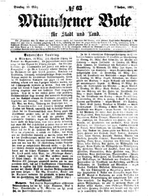 Münchener Bote für Stadt und Land Dienstag 15. März 1859