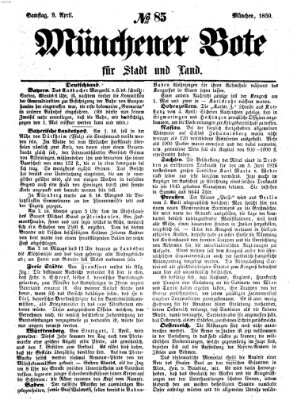 Münchener Bote für Stadt und Land Samstag 9. April 1859