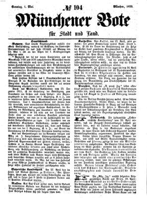 Münchener Bote für Stadt und Land Sonntag 1. Mai 1859