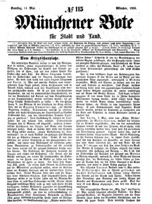 Münchener Bote für Stadt und Land Samstag 14. Mai 1859