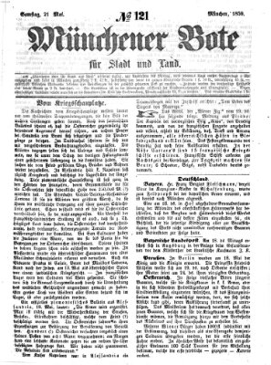 Münchener Bote für Stadt und Land Samstag 21. Mai 1859