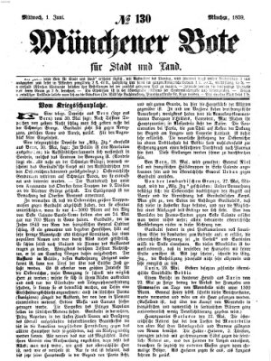 Münchener Bote für Stadt und Land Mittwoch 1. Juni 1859