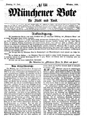 Münchener Bote für Stadt und Land Sonntag 26. Juni 1859