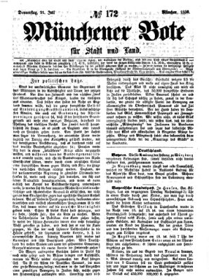 Münchener Bote für Stadt und Land Donnerstag 21. Juli 1859