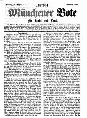 Münchener Bote für Stadt und Land Samstag 27. August 1859