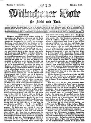 Münchener Bote für Stadt und Land Samstag 3. September 1859