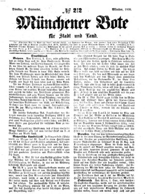 Münchener Bote für Stadt und Land Dienstag 6. September 1859