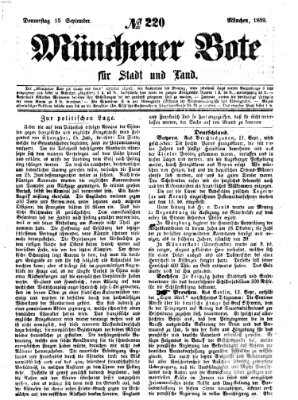 Münchener Bote für Stadt und Land Donnerstag 15. September 1859