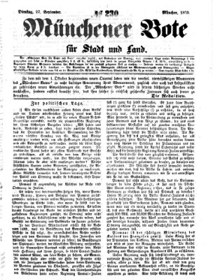 Münchener Bote für Stadt und Land Dienstag 27. September 1859