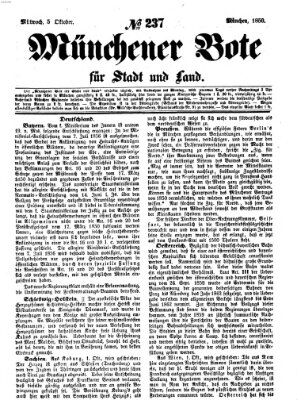 Münchener Bote für Stadt und Land Mittwoch 5. Oktober 1859