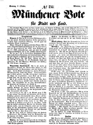 Münchener Bote für Stadt und Land Sonntag 9. Oktober 1859