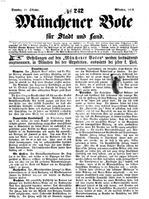 Münchener Bote für Stadt und Land Dienstag 11. Oktober 1859