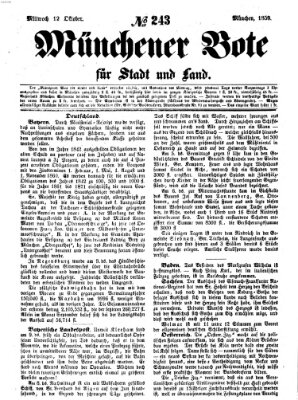 Münchener Bote für Stadt und Land Mittwoch 12. Oktober 1859