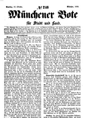 Münchener Bote für Stadt und Land Samstag 15. Oktober 1859