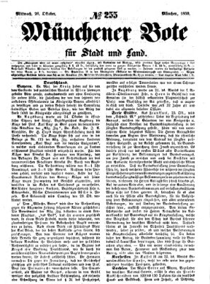 Münchener Bote für Stadt und Land Mittwoch 26. Oktober 1859