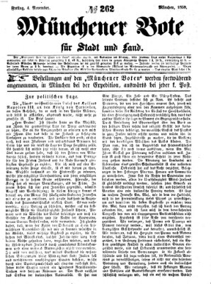 Münchener Bote für Stadt und Land Freitag 4. November 1859