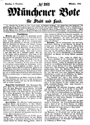 Münchener Bote für Stadt und Land Samstag 5. November 1859